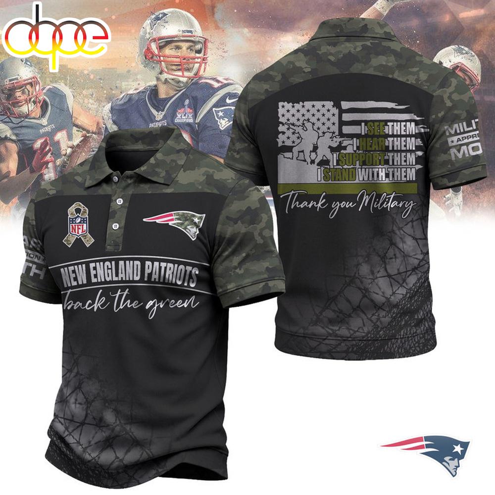 New England Patriots NFL Military Appreciation Polo Shirt For Fans