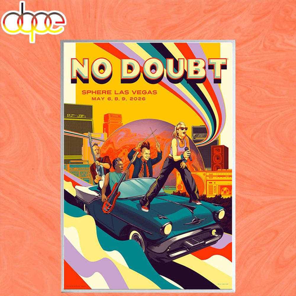 No Doubt May 6 8 9 2026 Concert Sphere Las Vegas Poster Canvas