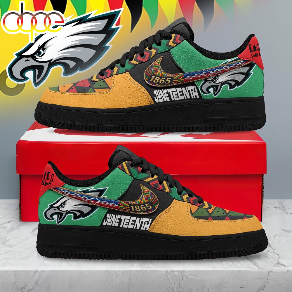 Philadelphia Eagles NFL Juneteenth Air Force 1 Shoes For Fans