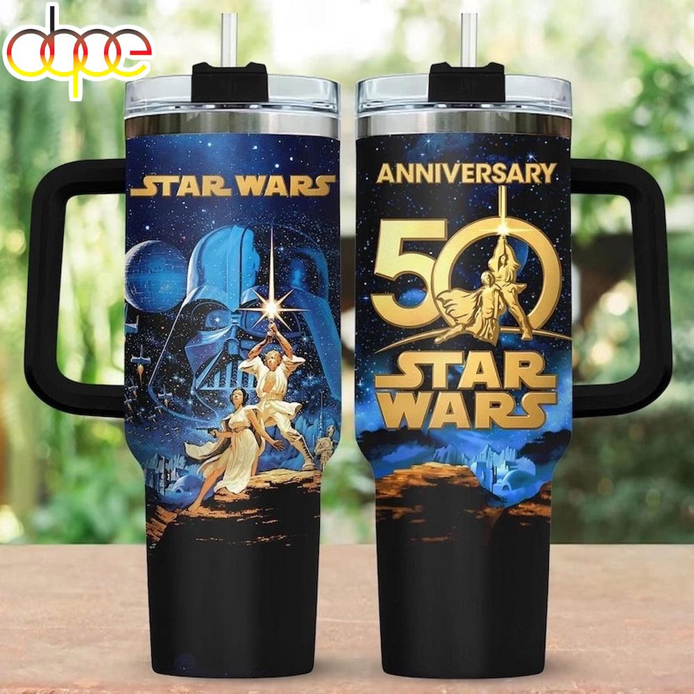 Star Wars Anniversary 50Th Tumbler With Handle For Fans