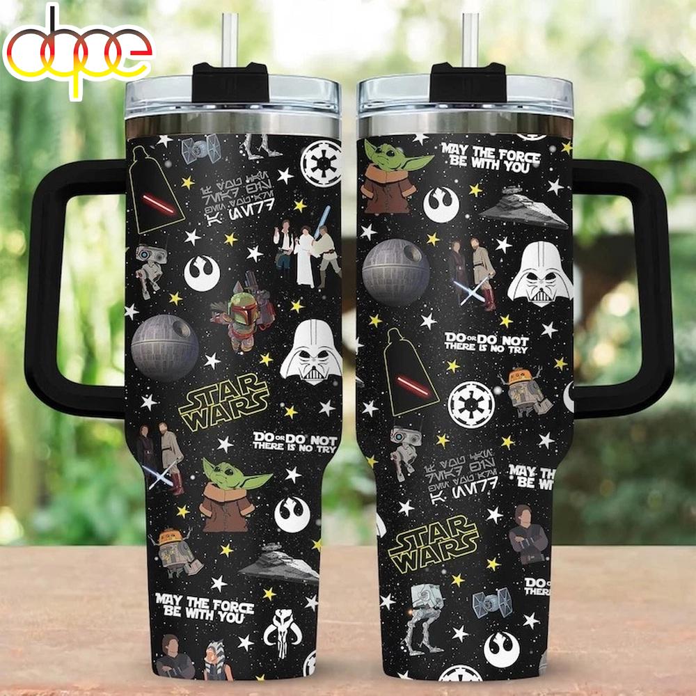 Star Wars Pattern Tumbler With Handle For Fans