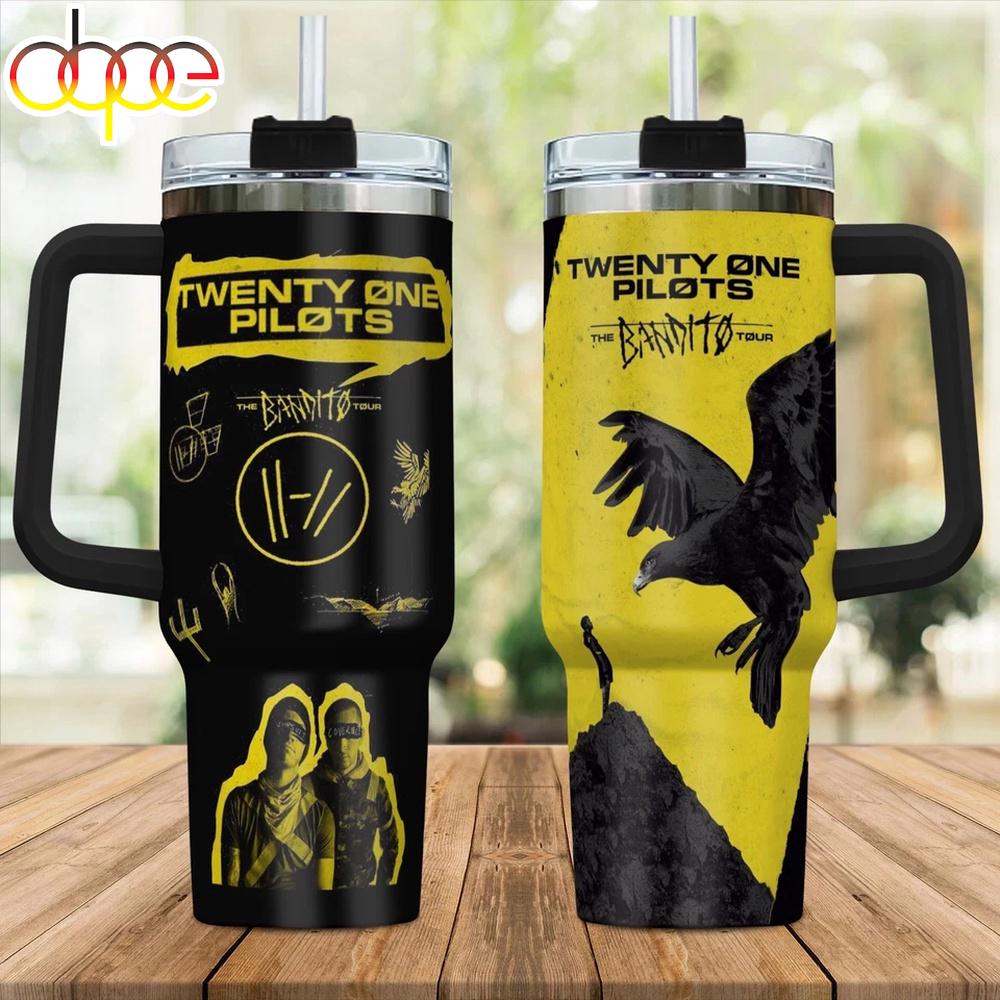 Twenty One Pilots Music Tumbler With Handle For Fans