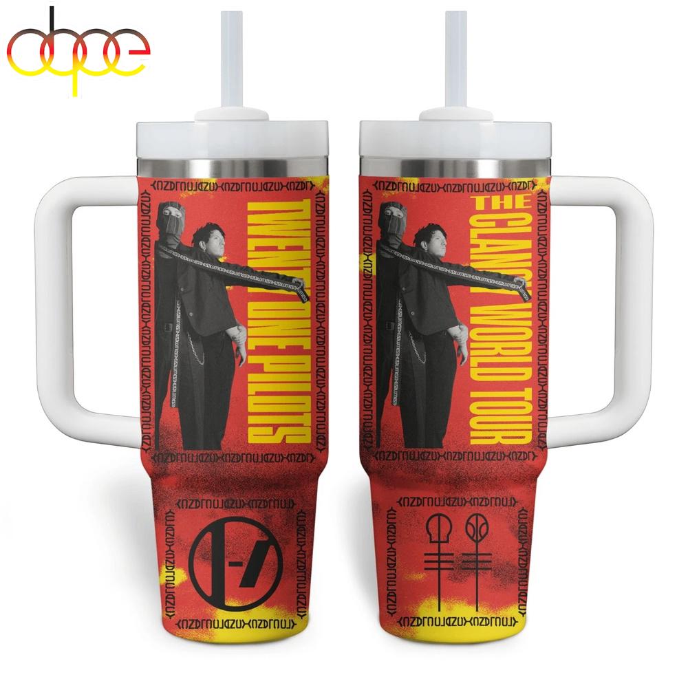 Twenty One Pilots Tumbler With Handle For Fans