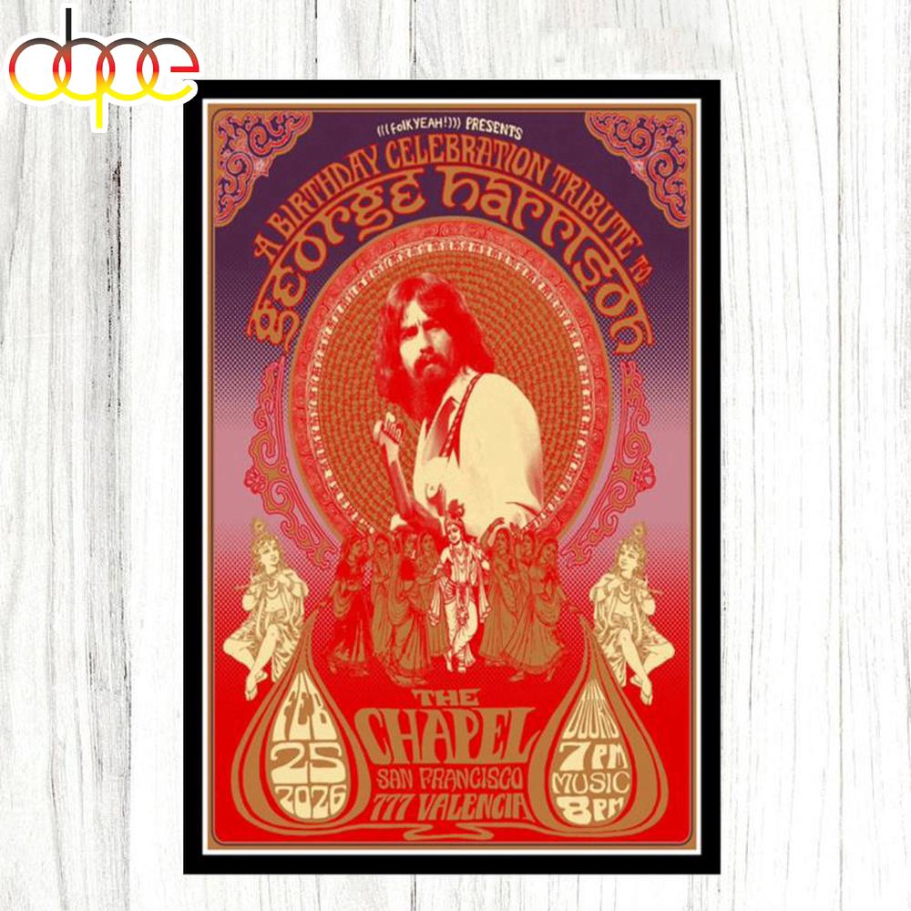 A Birthday Celebration Tribute to George Harrison February 25 2026 Tour Poster Canvas