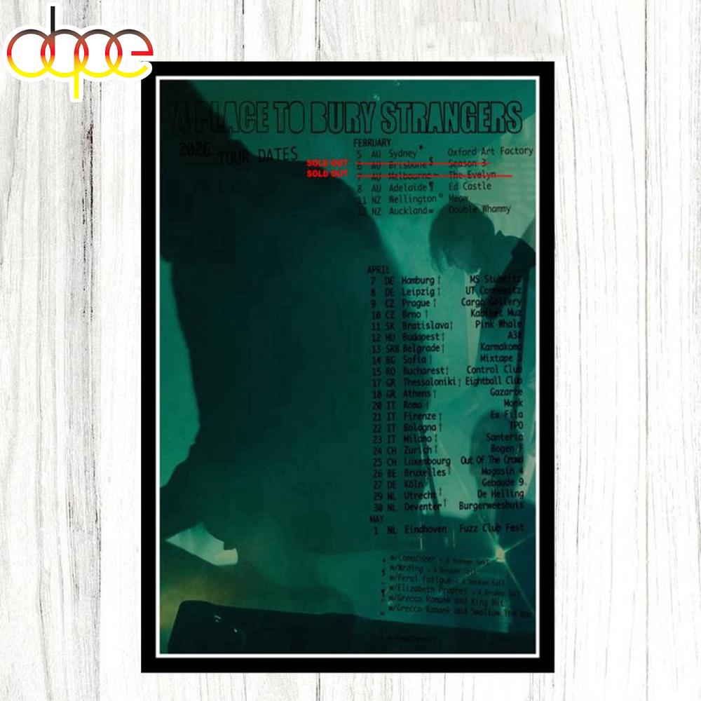 A Place to Bury Strangers 2026 Tour Poster Canvas