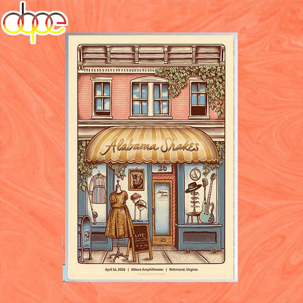 Alabama Shakes Richmond VA Tour 2026 Poster Canvas Alabama Shakes Richmond VA Tour 2026 Poster Canvas