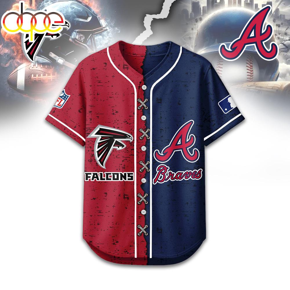 Atlanta Falcons - Atlanta Braves Baseball Jersey Shirt Atlanta Falcons - Atlanta Braves Baseball Jersey Shirt