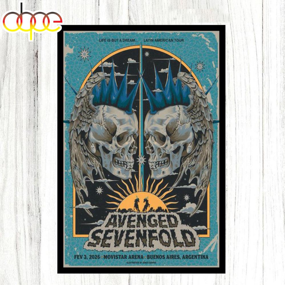 Avenged Sevenfold Movistar Arena February 3 2026 Concert Poster Canvas Avenged Sevenfold Movistar Arena February 3 2026 Concert Poster Canvas
