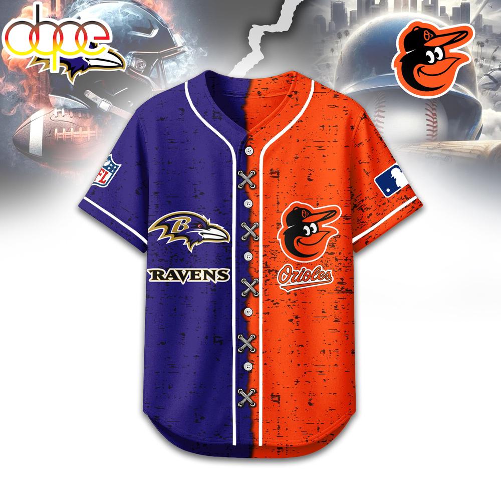 Baltimore Ravens - Baltimore Orioles Baseball Jersey Shirt Baltimore Ravens - Baltimore Orioles Baseball Jersey Shirt