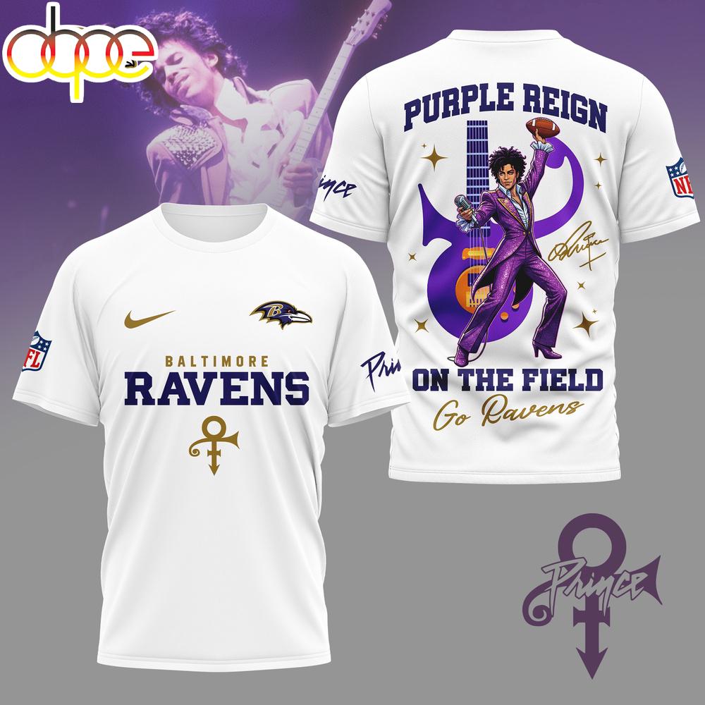 Baltimore Ravens NFL Prince Purple Reign Football 3D T-Shirt For Fans