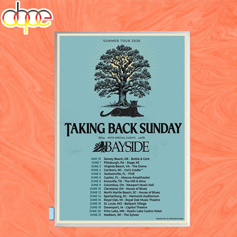 Bayside Fall Tour 2026 Poster Canvas Bayside Fall Tour 2026 Poster Canvas