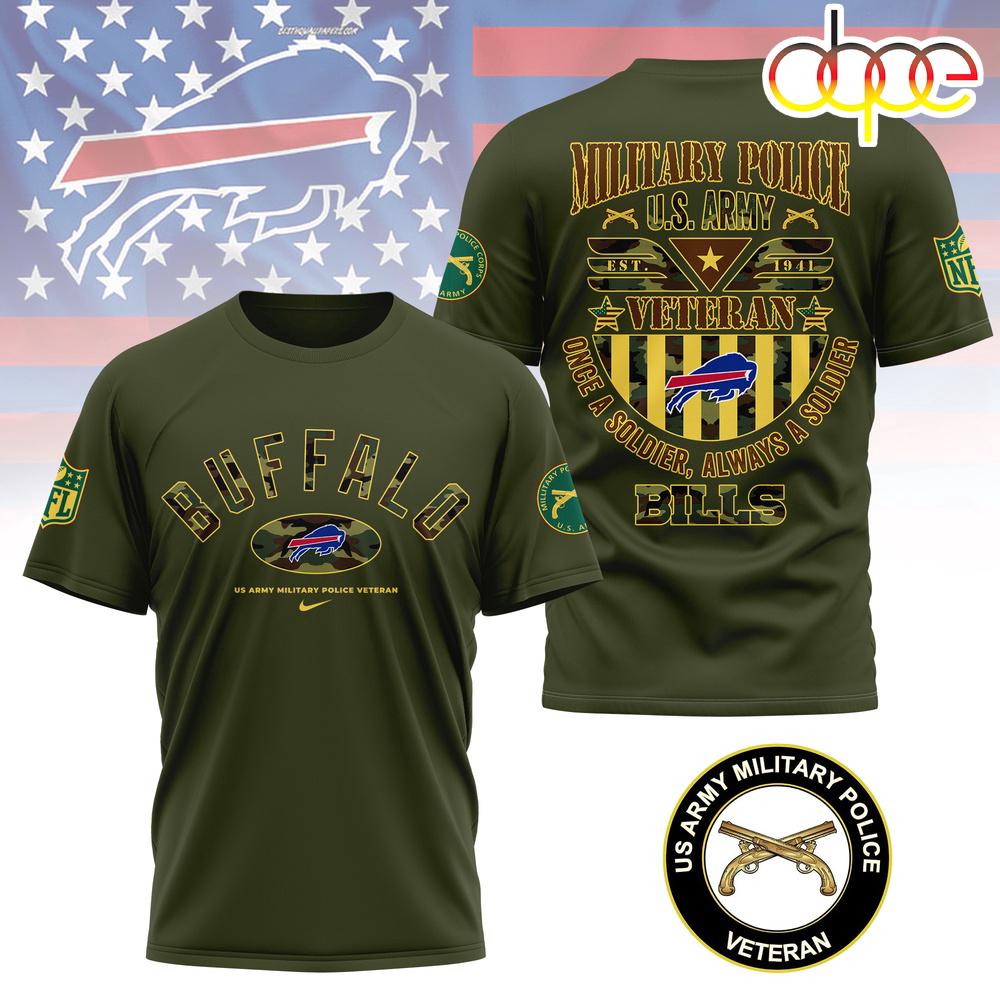 Buffalo Bills US Army Military Police Veteran 3D T-Shirt Buffalo Bills US Army Military Police Veteran 3D T-Shirt
