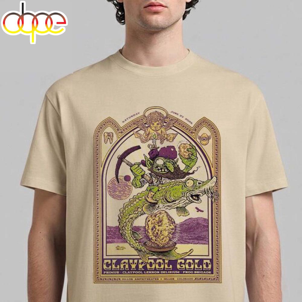 Claypool Gold Primus Claypool Lennon Delirium And Frog Brigade Dillon Unisex T-Shirt