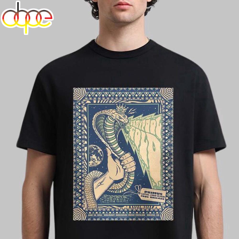 Claypool Gold Primus Claypool Lennon Delirium And Frog Brigade Rogers Arkansas 2026 Unisex T-Shirt