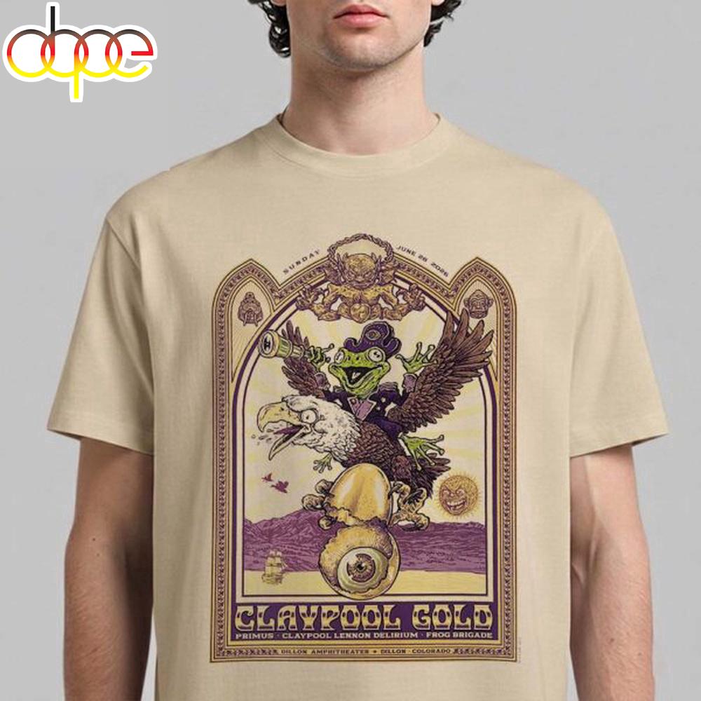 Claypool Gold Primus Claypool Lennon Delirium And Frog Brigade Unisex T-Shirt