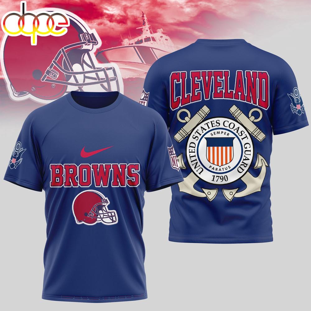 Cleveland Browns United States Coast Guard 3D T-Shirt Cleveland Browns United States Coast Guard 3D T-Shirt