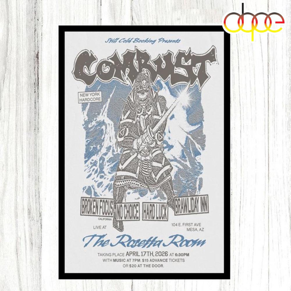 Combust The Rosetta Room April 17 2026 Tour Poster Canvas Combust The Rosetta Room April 17 2026 Tour Poster Canvas