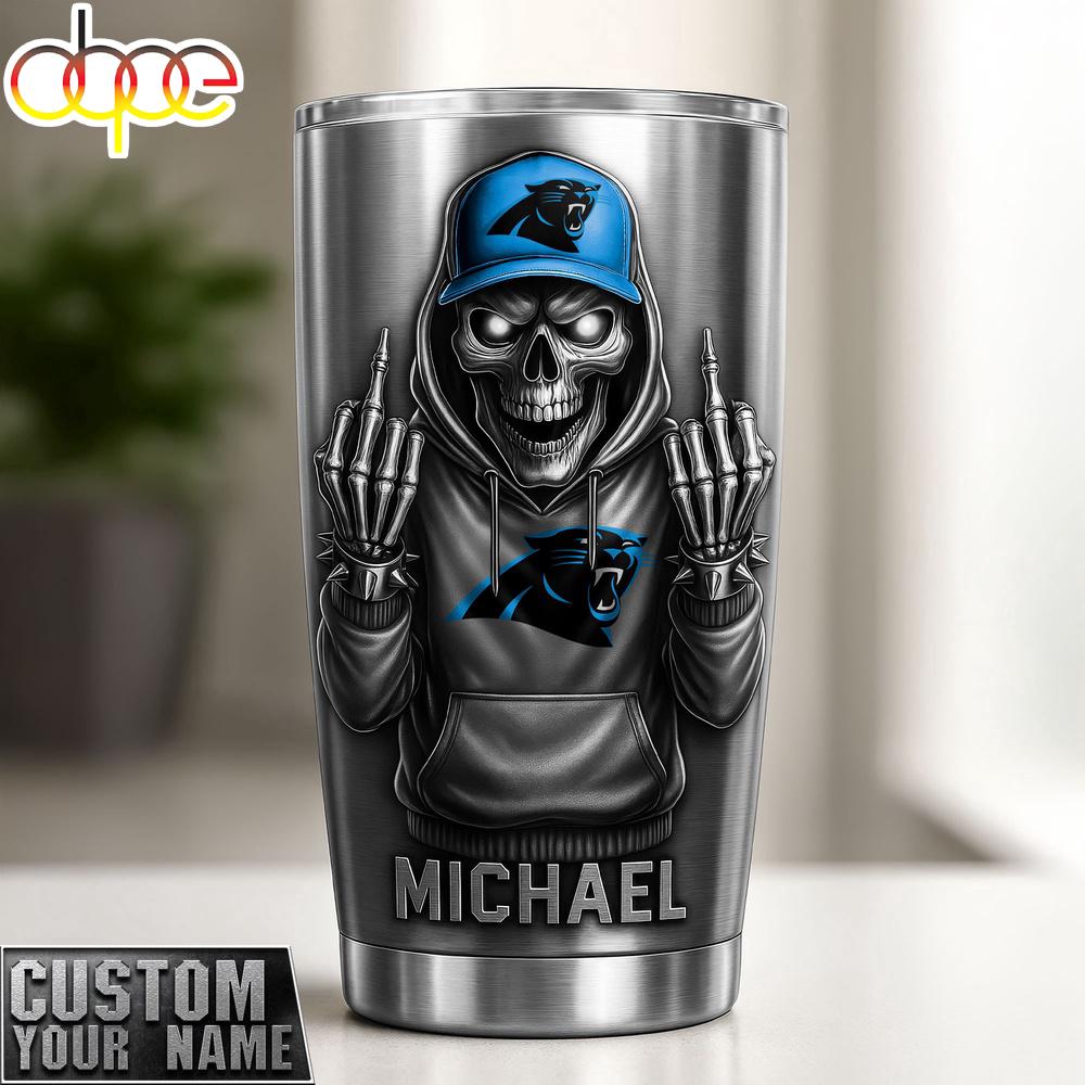 Custom Name Carolina Panthers NFL Sport Team Tumbler