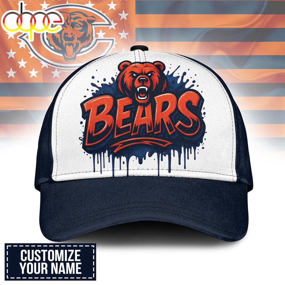 Custom Name Chicago Bears NFL Graffiti Team Baseball Cap