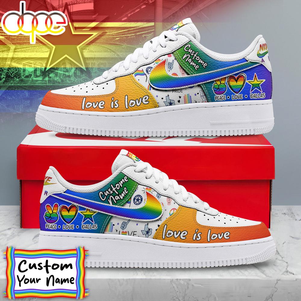 Custom Name Dallas Cowboys NFL Team Air Force 1 Shoes For Fans
