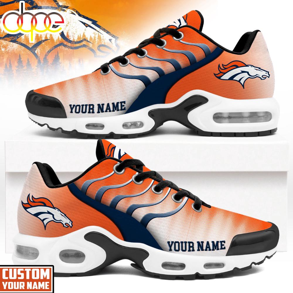 Custom Name Denver Broncos NFL Endzone Runner Air Max Plus Shoes Custom Name Denver Broncos NFL Endzone Runner Air Max Plus Shoes