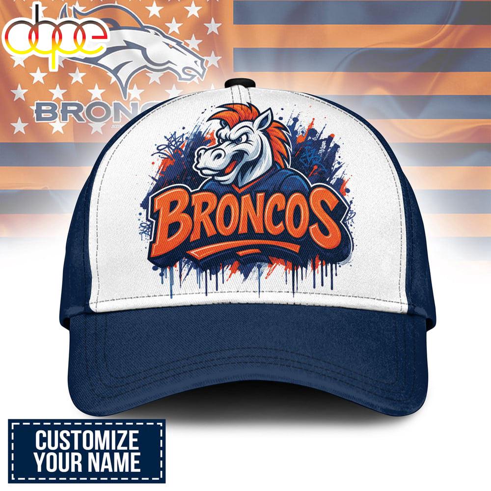 Custom Name Denver Broncos NFL Graffiti Team Baseball Cap
