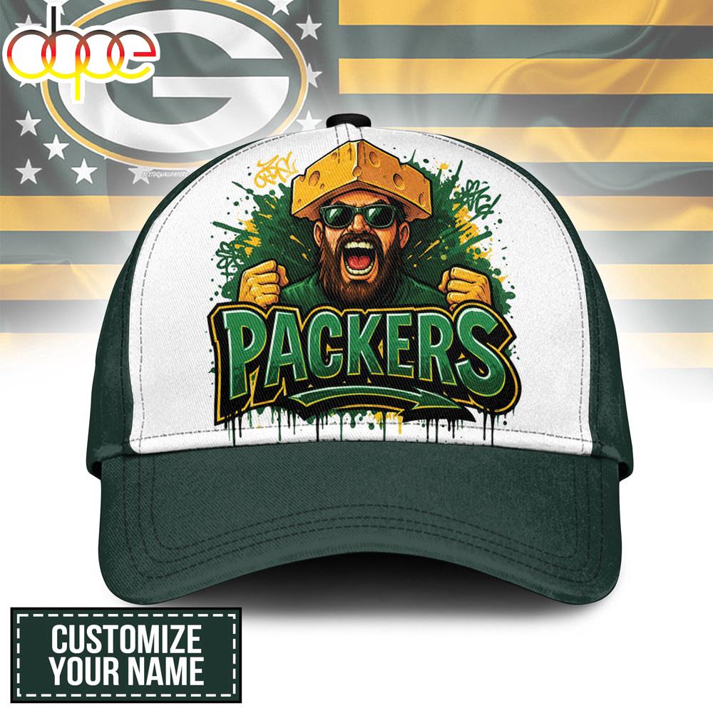 Custom Name Green Bay Packers NFL Graffiti Team Baseball Cap