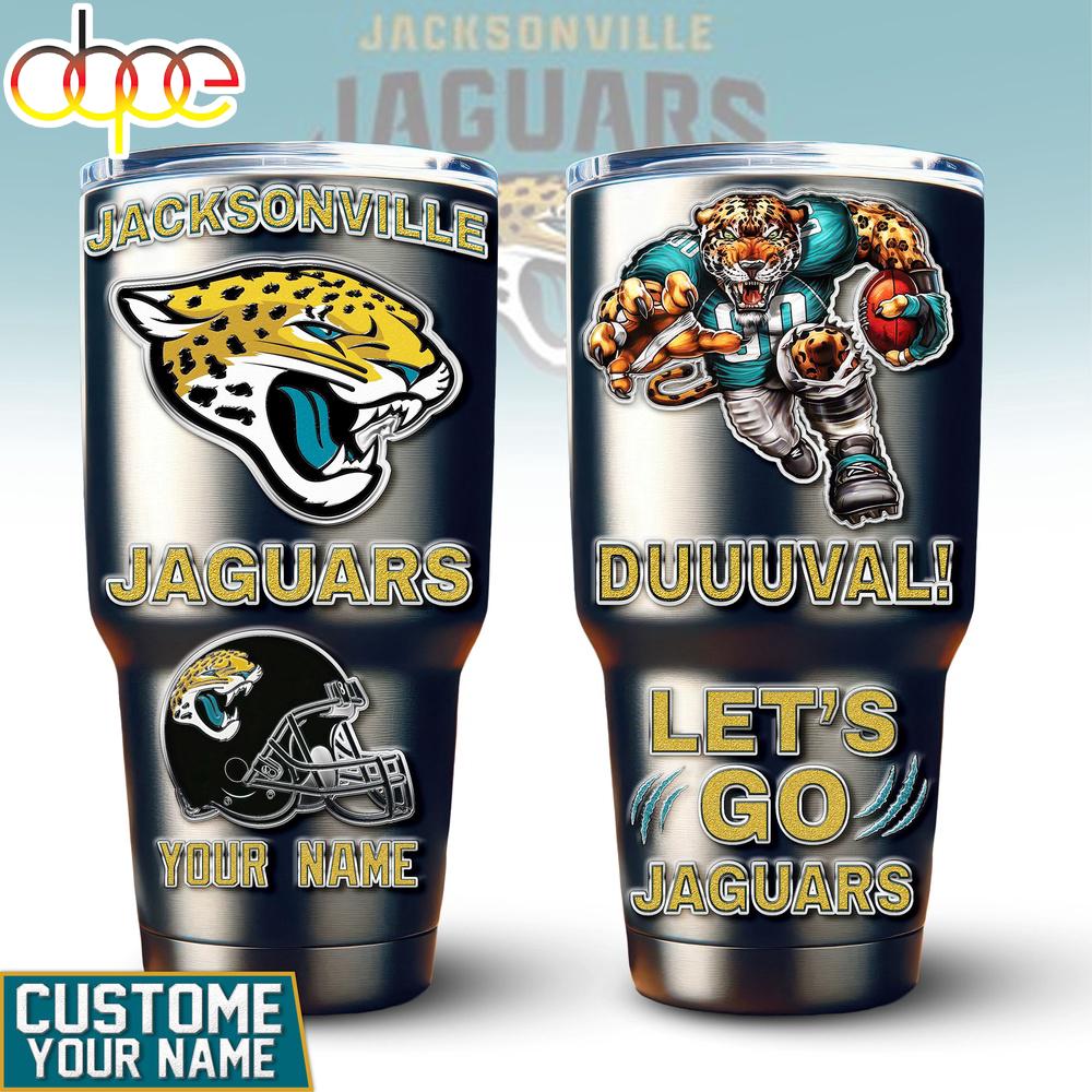 Custom Name Jacksonville Jaguars Mascot Tumbler For Fans Custom Name Jacksonville Jaguars Mascot Tumbler For Fans