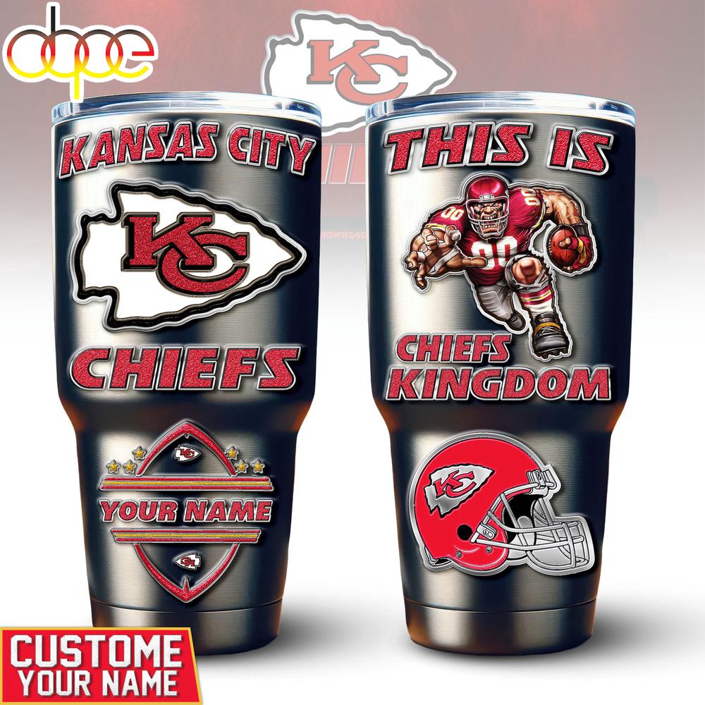 Custom Name Kansas City Chiefs Mascot Tumbler For Fans