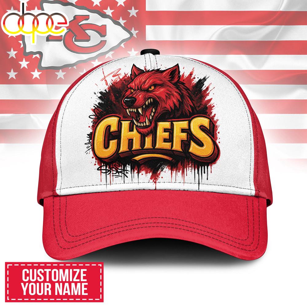 Custom Name Kansas City Chiefs NFL Graffiti Team Baseball Cap