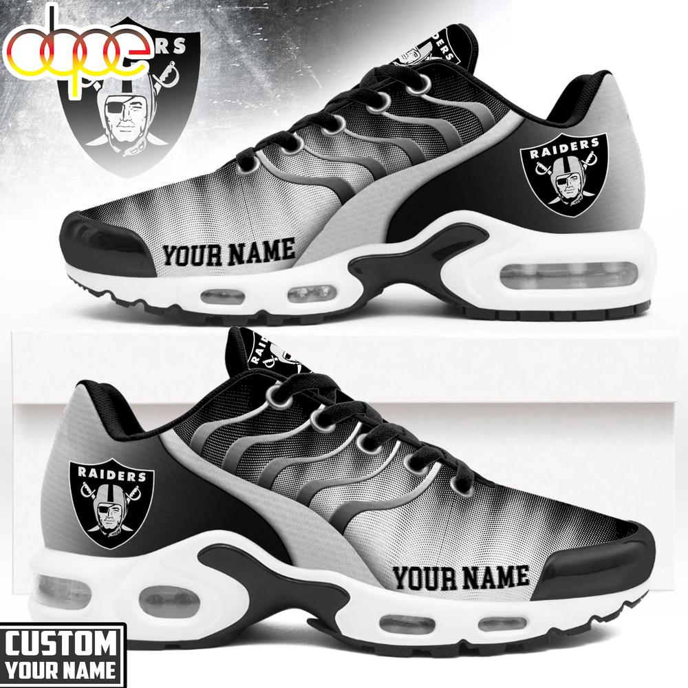 Custom Name Las Vegas Raiders NFL Endzone Runner Air Max Plus Shoes