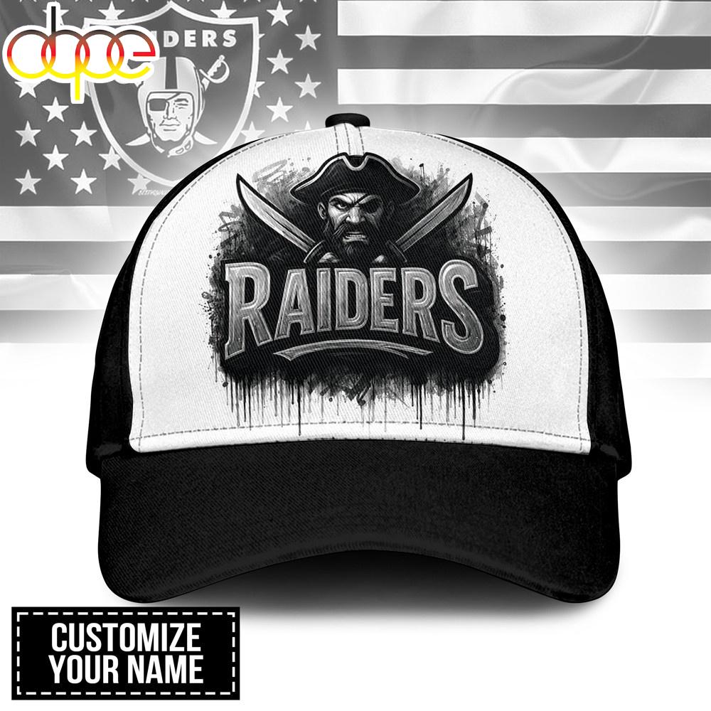 Custom Name Las Vegas Raiders NFL Graffiti Team Baseball Cap