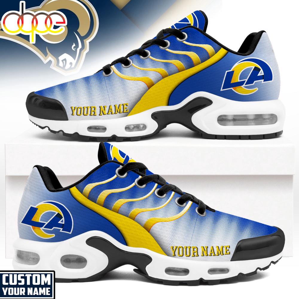 Custom Name Los Angeles Rams NFL Endzone Runner Air Max Plus Shoes