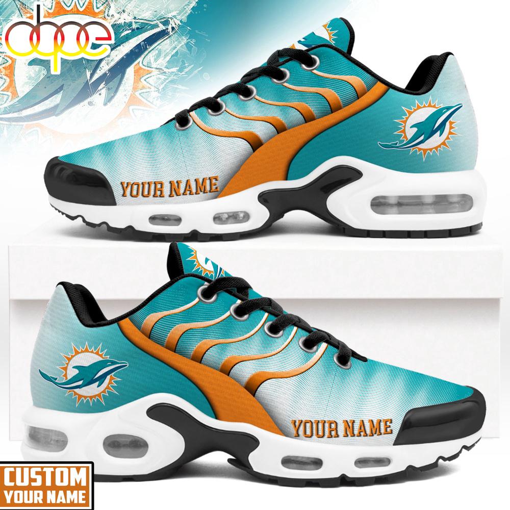 Custom Name Miami Dolphins NFL Endzone Runner Air Max Plus Shoes