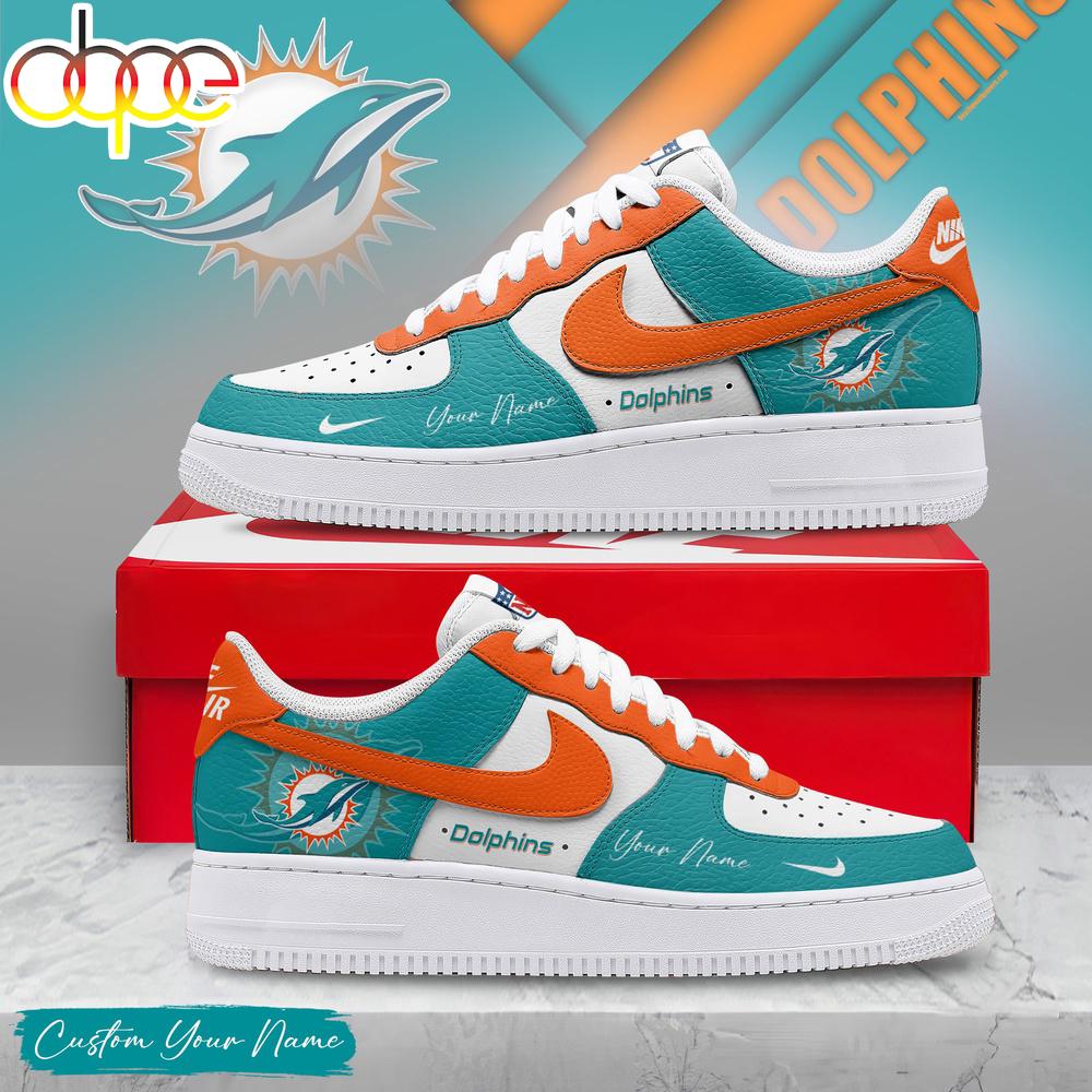 Custom Name Miami Dolphins NFL Victory Pride Air Force 1 Shoes