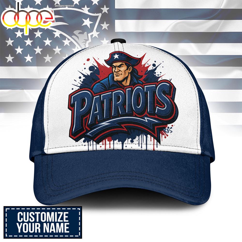 Custom Name New England Patriots NFL Graffiti Team Baseball Cap