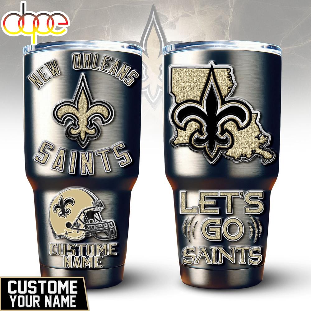Custom Name New Orleans Saints Mascot Tumbler For Fans