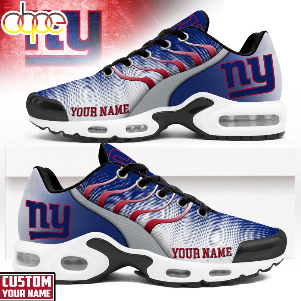 Custom Name New York Giants NFL Endzone Runner Air Max Plus Shoes Custom Name New York Giants NFL Endzone Runner Air Max Plus Shoes