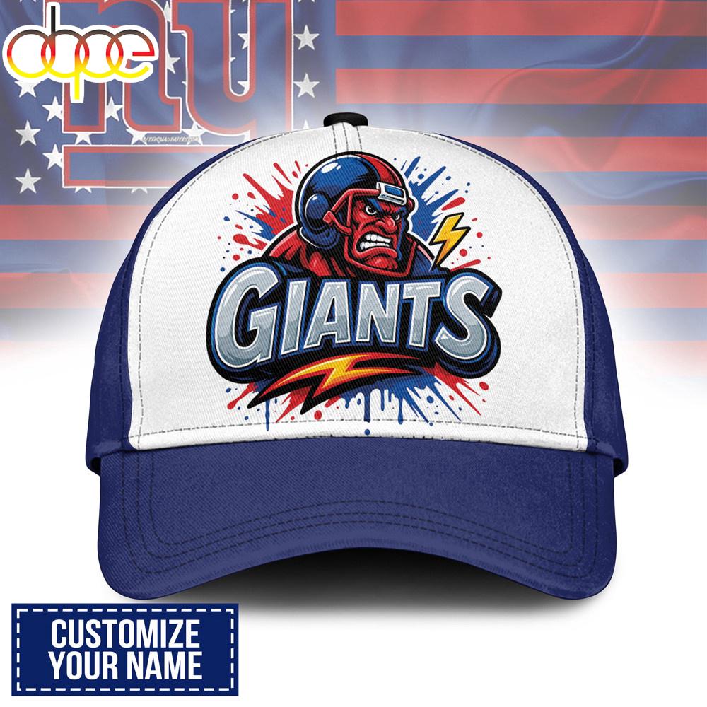 Custom Name New York Giants NFL Graffiti Team Baseball Cap
