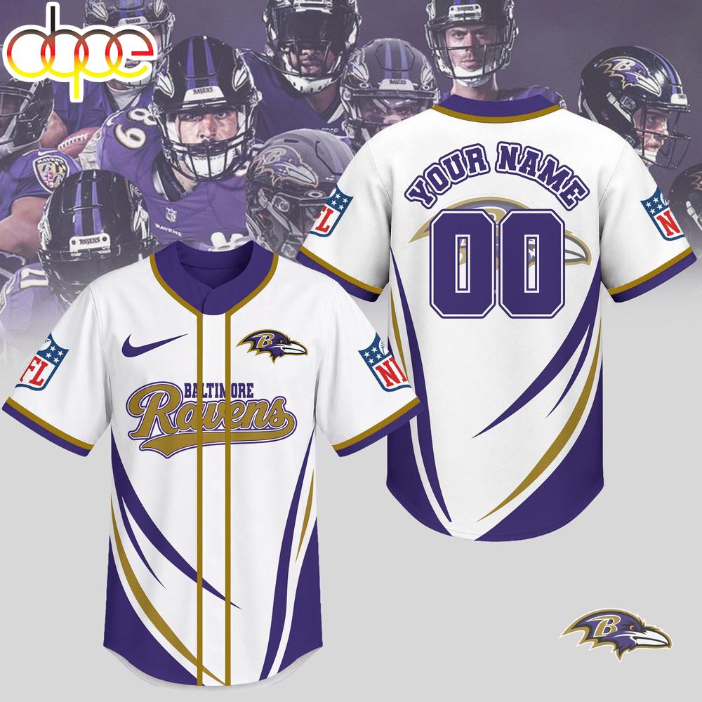 Custom Name Number Baltimore Ravens NFL Game Day Ready Baseball Jersey Shirt