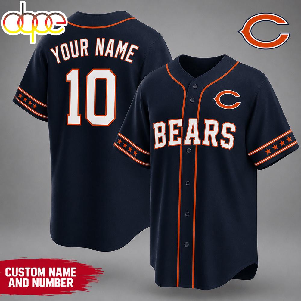 Custom Name Number Chicago Bears NFL Team Pride Baseball Jersey