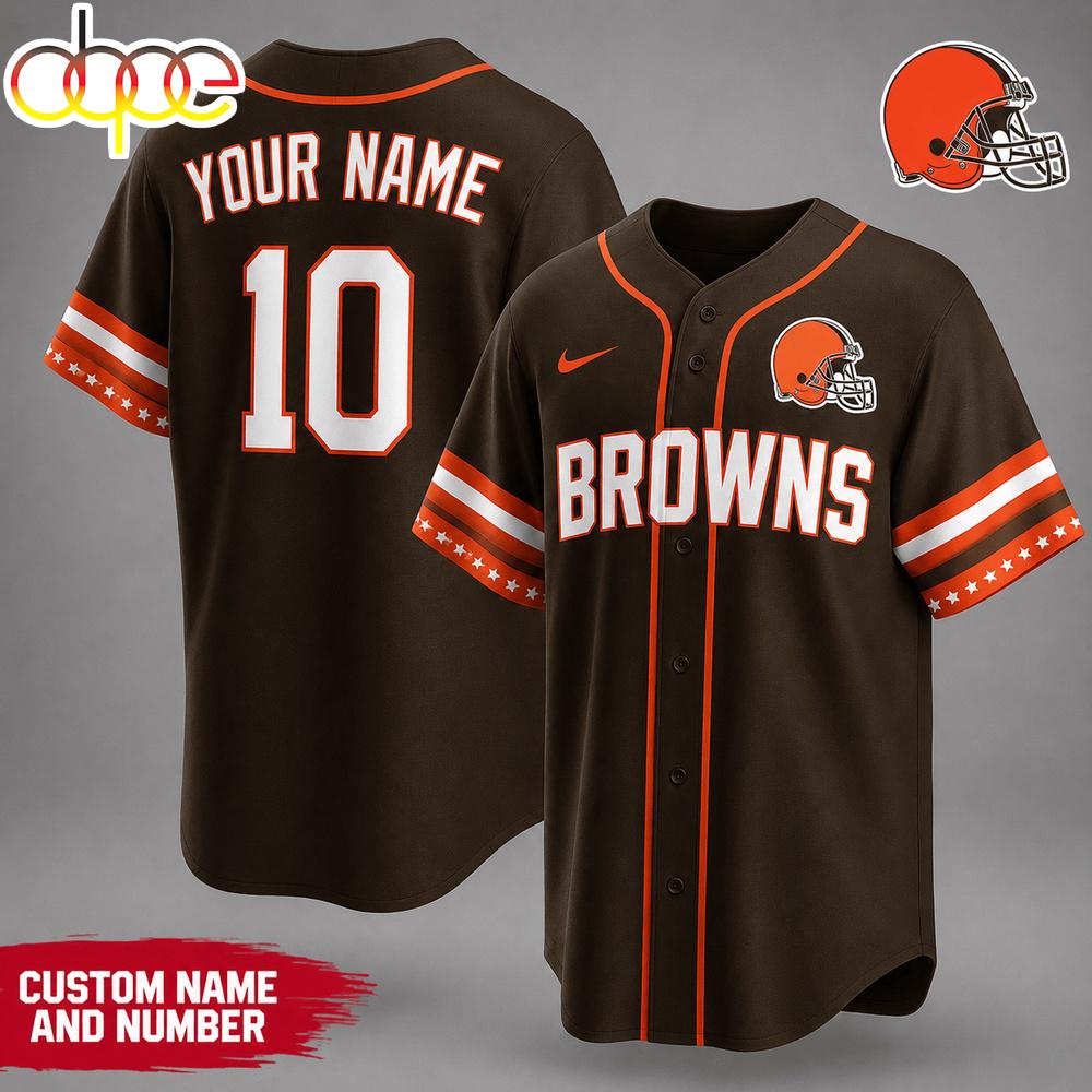 Custom Name Number Cleveland Browns NFL Team Pride Baseball Jersey