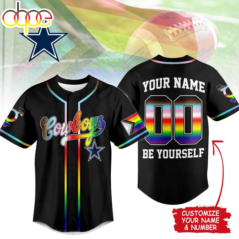 Custom Name Number Dallas Cowboys NFL Pride Month Baseball Jersey Shirt Custom Name Number Dallas Cowboys NFL Pride Month Baseball Jersey Shirt