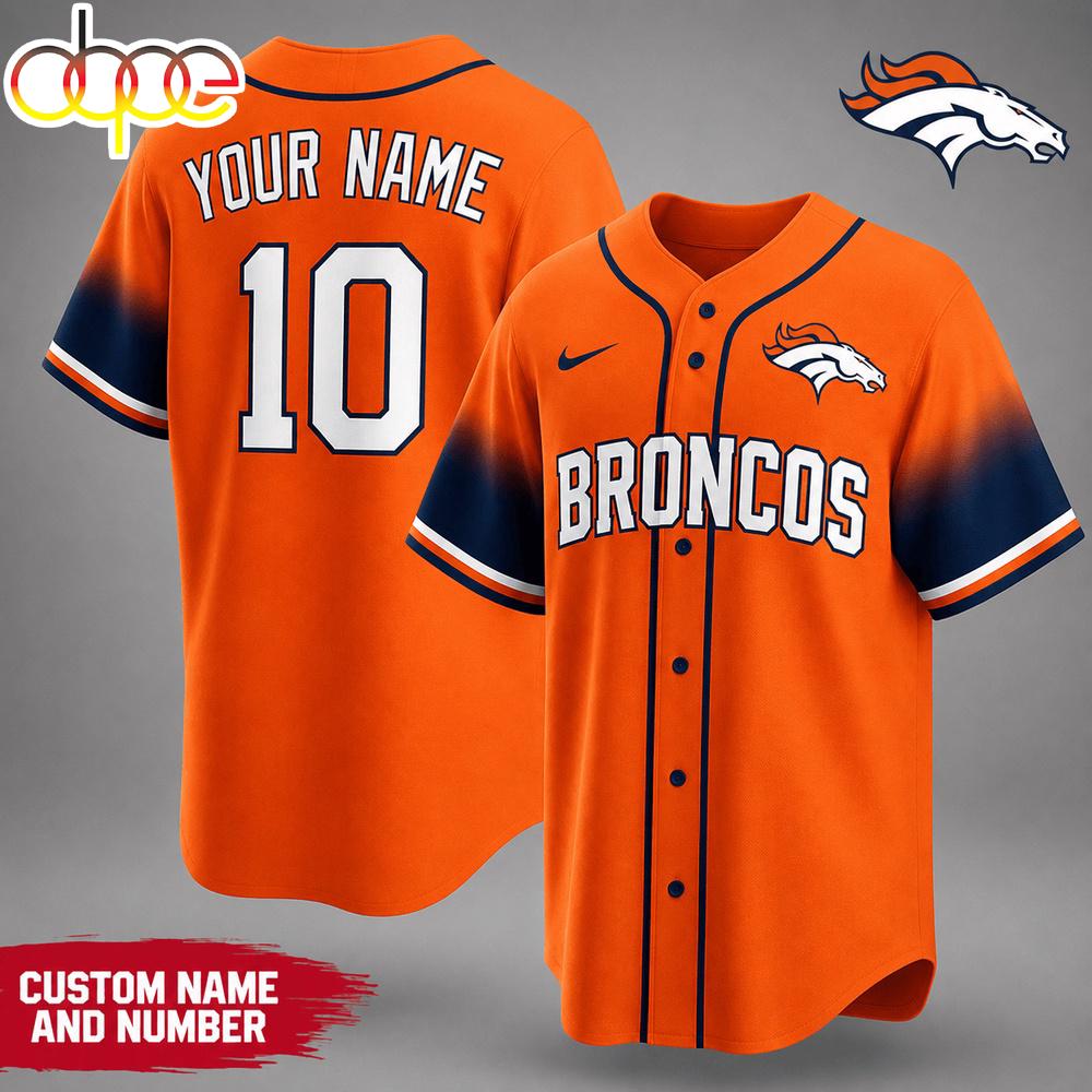 Custom Name Number Denver Broncos NFL Team Pride Baseball Jersey
