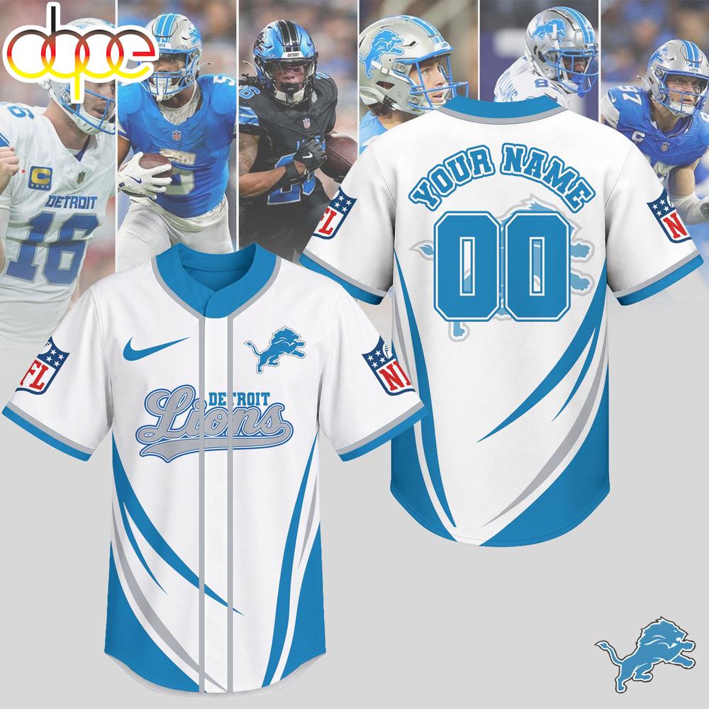 Custom Name Number Detroit Lions NFL Game Day Ready Baseball Jersey Shirt Custom Name Number Detroit Lions NFL Game Day Ready Baseball Jersey Shirt