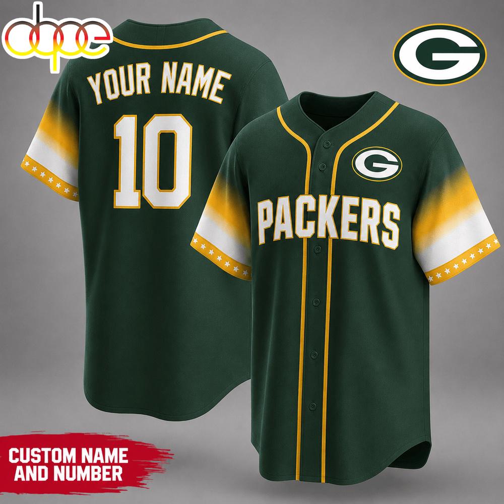 Custom Name Number Green Bay Packers NFL Team Pride Baseball Jersey Custom Name Number Green Bay Packers NFL Team Pride Baseball Jersey