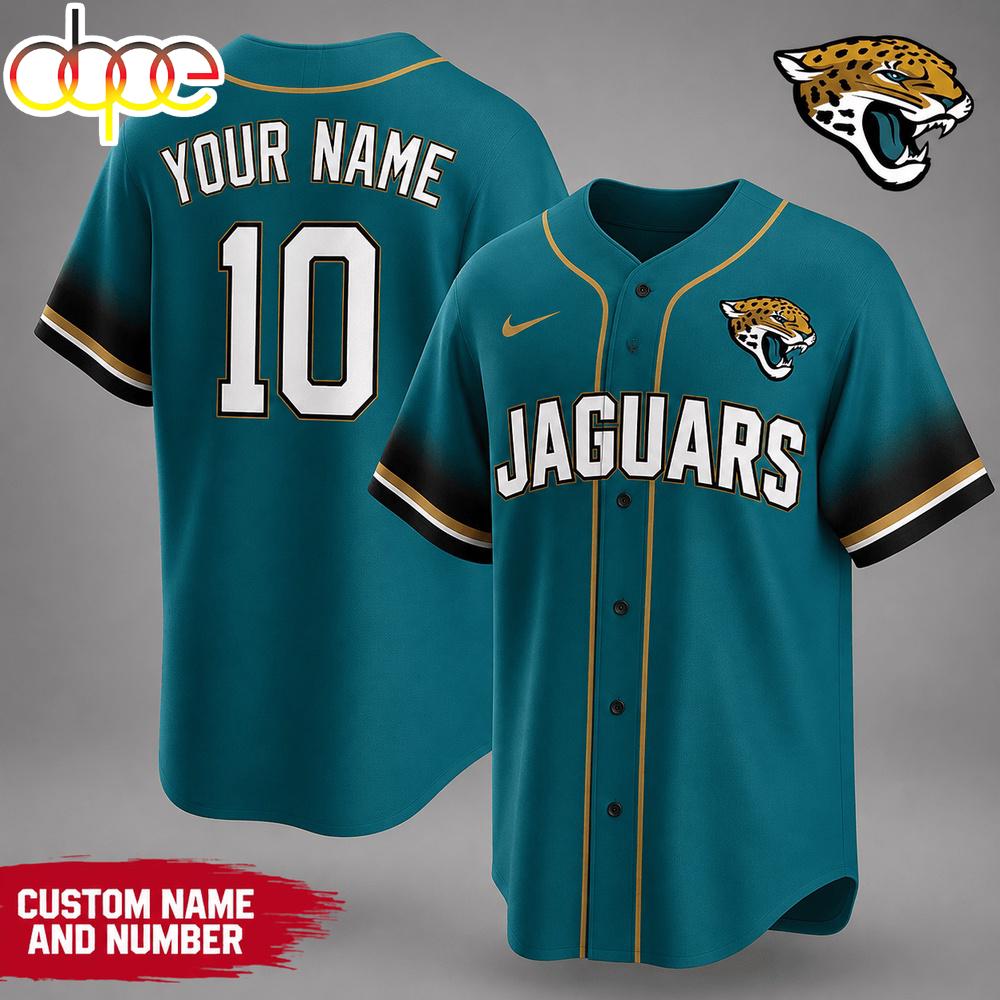 Custom Name Number Jacksonville Jaguars NFL Team Pride Baseball Jersey