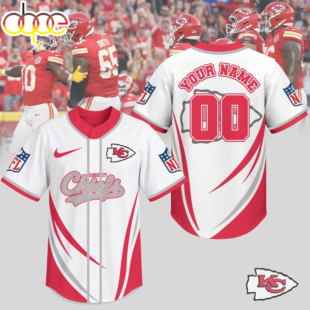 Custom Name Number Kansas City Chiefs NFL Game Day Ready Baseball Jersey Shirt