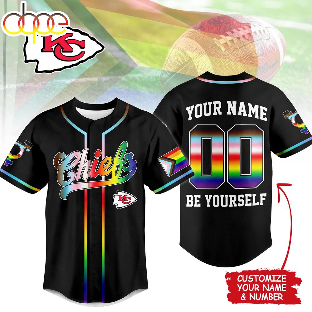 Custom Name Number Kansas City Chiefs NFL Pride Month Baseball Jersey Shirt Custom Name Number Kansas City Chiefs NFL Pride Month Baseball Jersey Shirt