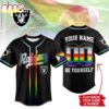 Custom Name Number Las Vegas Raiders NFL Pride Month Baseball Jersey Shirt Custom Name Number Las Vegas Raiders NFL Pride Month Baseball Jersey Shirt
